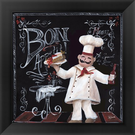 Framed Chalkboard Chefs II Print