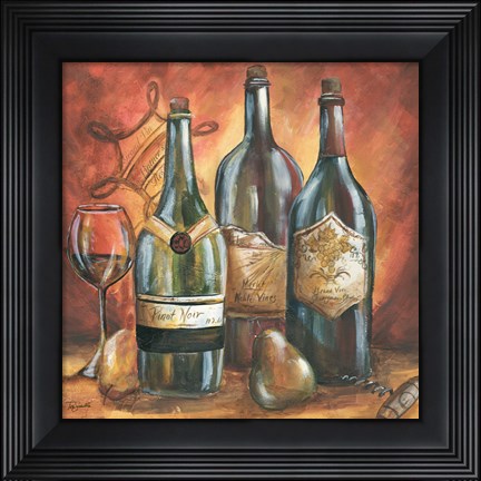 Framed Red and Gold Wine I Print