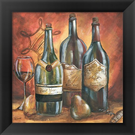 Framed Red and Gold Wine I Print