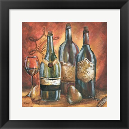 Framed Red and Gold Wine I Print