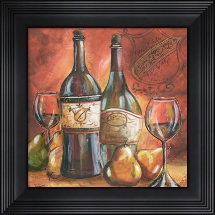 Framed Red and Gold Wine II Print