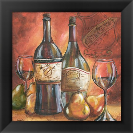 Framed Red and Gold Wine II Print