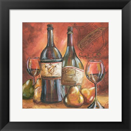 Framed Red and Gold Wine II Print