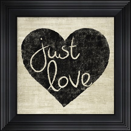 Framed Graffiti Heart Black/Cream IV Print