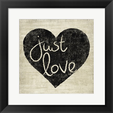 Framed Graffiti Heart Black/Cream IV Print