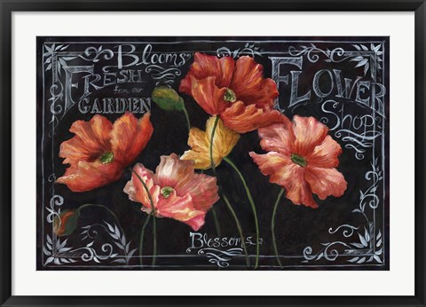 Framed Flowers in Bloom Chalkboard Landscape Print