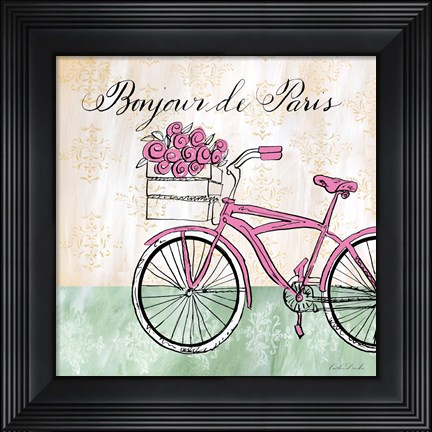 Framed Bonjour de Paris II Print