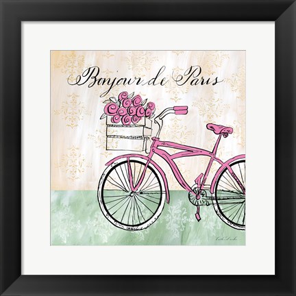 Framed Bonjour de Paris II Print