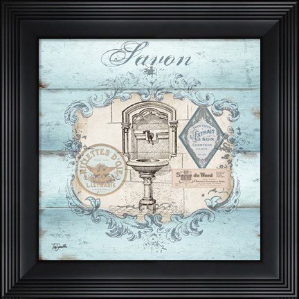 Framed Rustic French Bath I Print