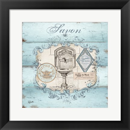 Framed Rustic French Bath I Print