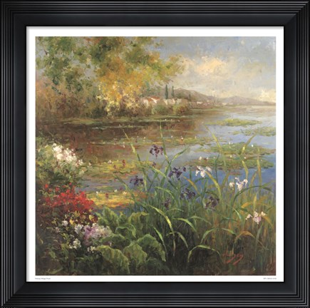 Framed Village Pond Print