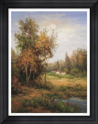 Framed Poppies Pond Print