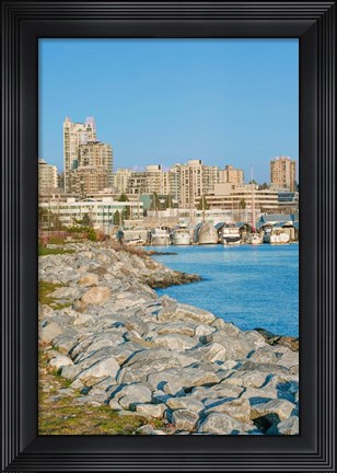 Framed Waterfront, Vancouver, British Columbia, Canada Print