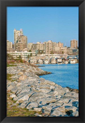 Framed Waterfront, Vancouver, British Columbia, Canada Print