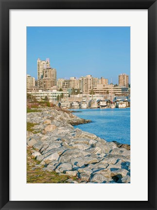 Framed Waterfront, Vancouver, British Columbia, Canada Print