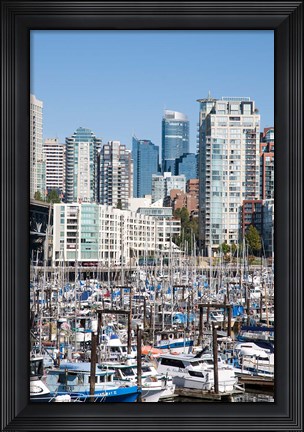 Framed Marina on False Creek, Downtown Vancouver, BC, Canada Print