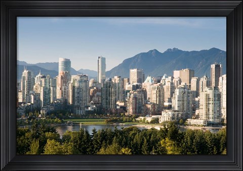 Framed Skyline of Vancouver, British Columbia, Canada Print