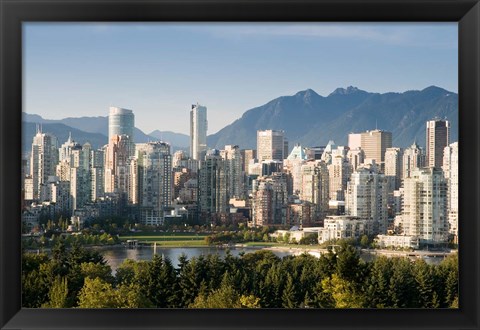 Framed Skyline of Vancouver, British Columbia, Canada Print