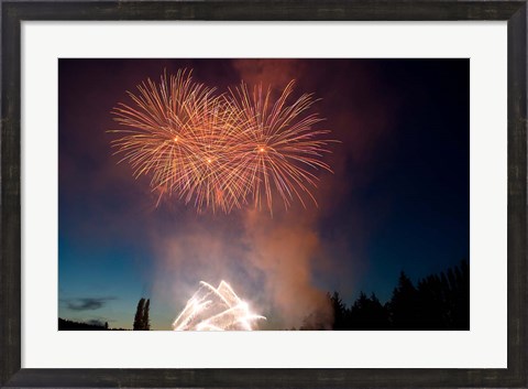 Framed British Columbia, Victoria, Fireworks Show Print
