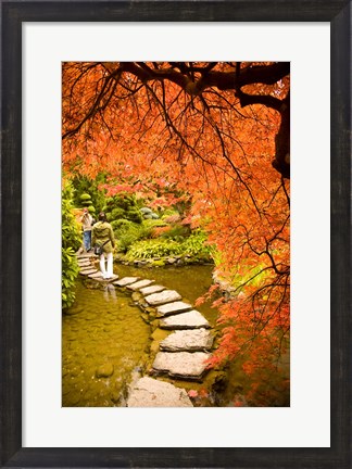 Framed Japanese Garden, Butchart Gardens, Victoria, BC Print