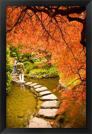 Framed Japanese Garden, Butchart Gardens, Victoria, BC Print