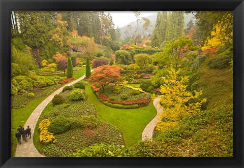 Framed Sunken Garden, Butchart Gardens, Victoria, BC Print