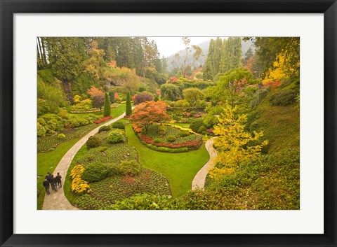 Framed Sunken Garden, Butchart Gardens, Victoria, BC Print