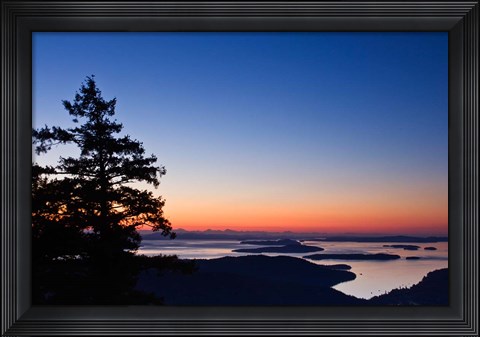 Framed British Columbia, Salt Spring, Mt Maxwell sunrise Print