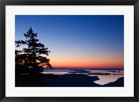 Framed British Columbia, Salt Spring, Mt Maxwell sunrise Print