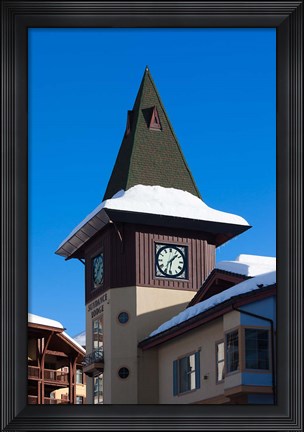 Framed British Columbia, Sun Peaks Resort, clock tower Print
