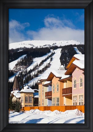 Framed Ski lodges, Sun Peaks Resort, Sun Peaks, British Columbia, Canada Print