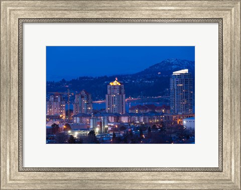Framed British Columbia, Okanagan Valley, Kelowna Skyline Print