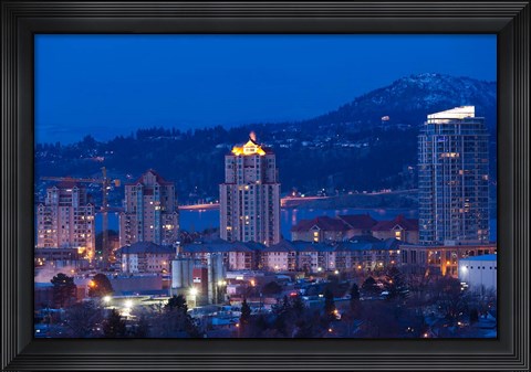 Framed British Columbia, Okanagan Valley, Kelowna Skyline Print