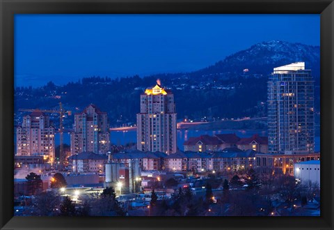 Framed British Columbia, Okanagan Valley, Kelowna Skyline Print