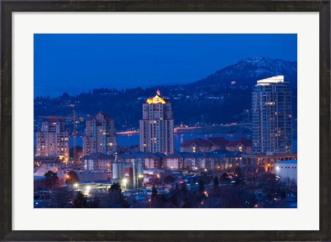 Framed British Columbia, Okanagan Valley, Kelowna Skyline Print