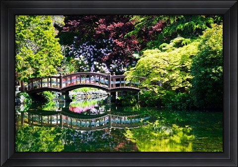Framed British Columbia, Vancouver, Hately Gardens bridge Print
