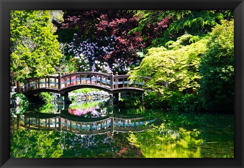 Framed British Columbia, Vancouver, Hately Gardens bridge Print