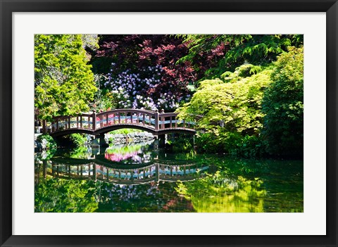 Framed British Columbia, Vancouver, Hately Gardens bridge Print