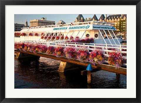 Framed British Columbia, Victoria harbor, Undersea Gardens Print