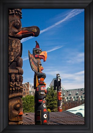 Framed British Columbia, Victoria, Native American Totems Print