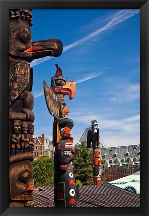 Framed British Columbia, Victoria, Native American Totems Print