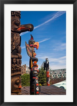 Framed British Columbia, Victoria, Native American Totems Print