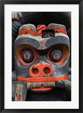 Framed First Nation Totem Pole, Thunderbird Park, Victoria, Vancouver, British Columbia, Canada Print