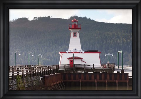 Framed Lighthouse, Port Alberni, Harbor Quay Marina, Vancouver Island, British Columbia, Canada Print