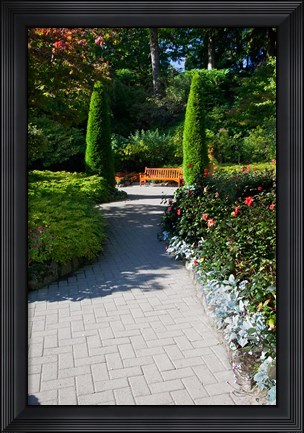 Framed Trail Through the Butchard Gardens, Victoria, British Columbia, Canada Print