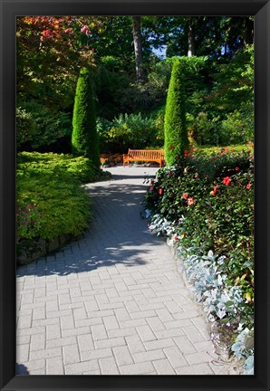 Framed Trail Through the Butchard Gardens, Victoria, British Columbia, Canada Print