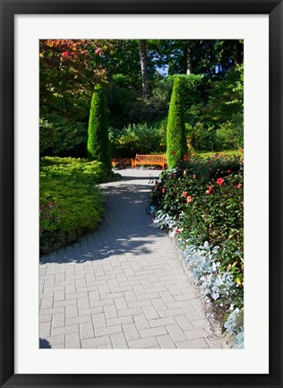 Framed Trail Through the Butchard Gardens, Victoria, British Columbia, Canada Print