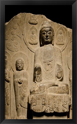 Framed Buddha statue c. 550-577 AD, Shanghai, China Print