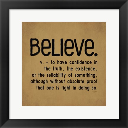 Framed Definitions-Believe I Print