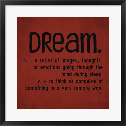 Framed Definitions-Dream II Print